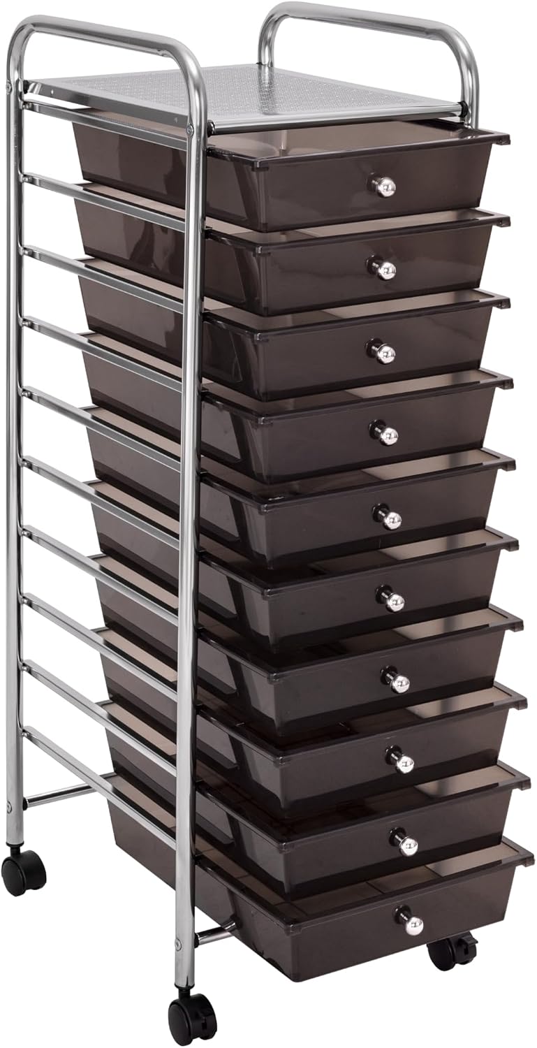 Seville Classics Rolling Utility Organizer Storage Cart, for Home Office, Sch...