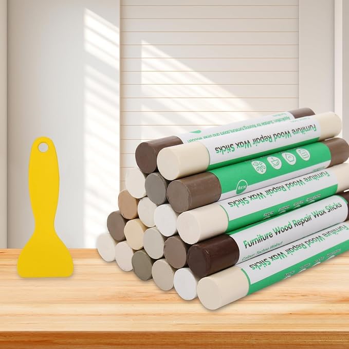 Furniture Markers Touch Up, 20 Colors Wood Filler Sticks, Wood Wax Crayons by Hosifiy