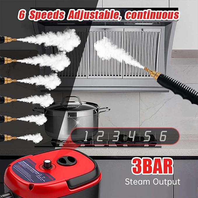 Handheld Steam Cleaner, 2500W Portable High Temp Bathroom Power Steamer - Image 2