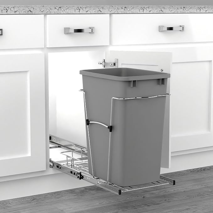 Rev-A-Shelf Pullout Trash Can for Kitchen Cabinets 35 Qt Garbage Waste - Image 8