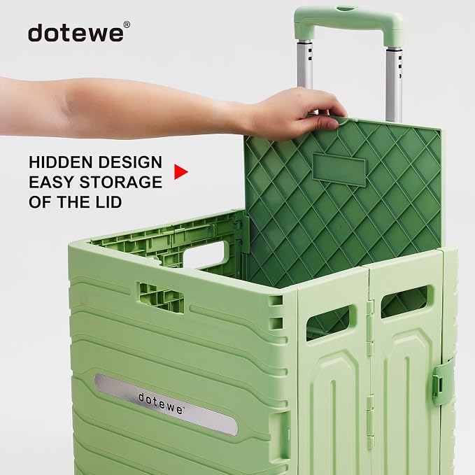 Folding Utility Cart Portable Rolling Crate Handcart Foldable Shopping Trolley - Image 8