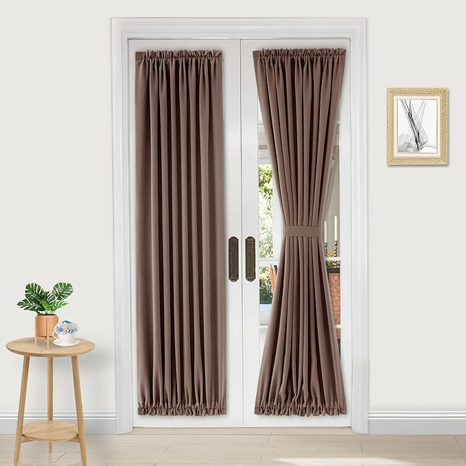 DWCN French Door Curtains – Rod Pocket Thermal Blackout Curtain by DWCN