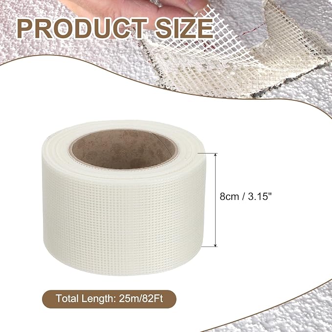 PATIKIL Drywall Repair Mesh Tape, 3 inch x 82 ft Fiberglass Repair Patch - Image 2