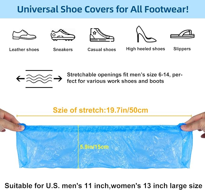 200 Pcs Shoe Covers Disposable Non Slip, Waterproof Shoe Covers Disposable - Image 2