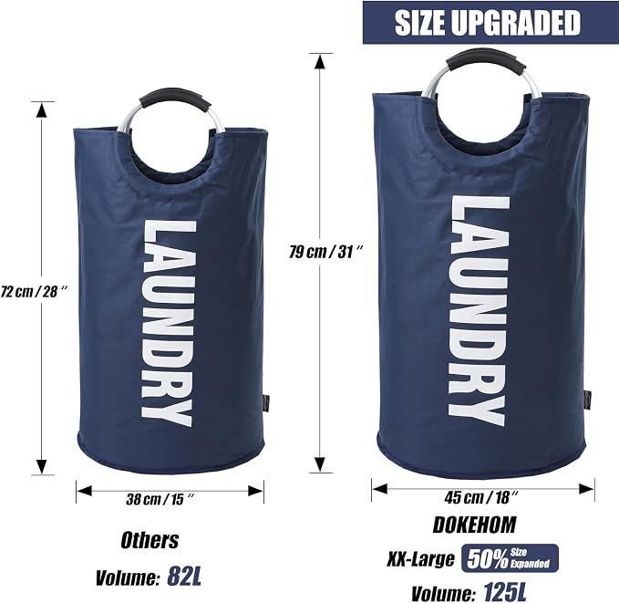 DOKEHOM 125L X-Large Collapsible Washing Laundry Basket Bag - Image 3