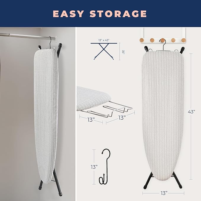 Ironing Board with Iron Rest, Iron Board with 3 Layers Extra Thick Cover - Image 6