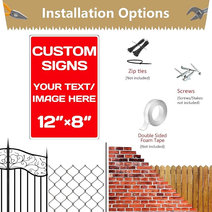custom company signs, Aluminum Weatherproof Metal Sign Multiple Sizes Custom - Image 4