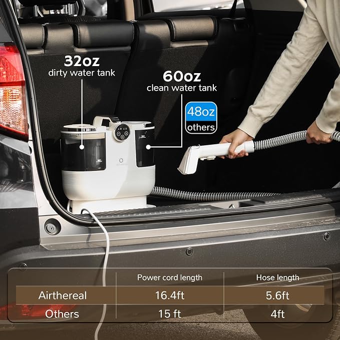 Airthereal Portable Upholstery Spot Cleaner, Instant Heating Carpet Cleaner - Image 3