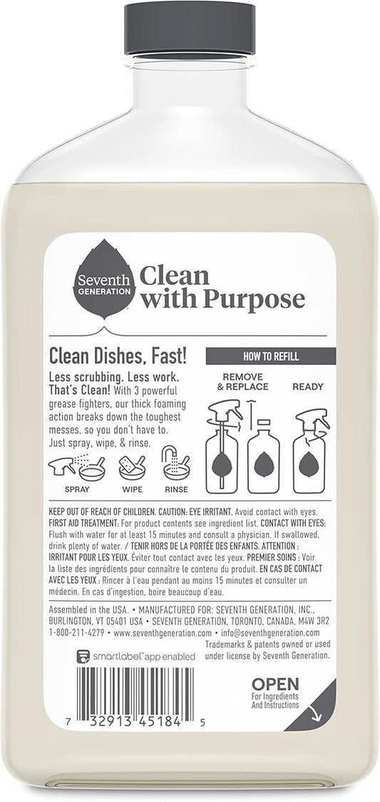 Seventh Generation Foaming Dish Spray, Honey Crisp Apple 16 Fl Oz, Refill Pack - Image 2