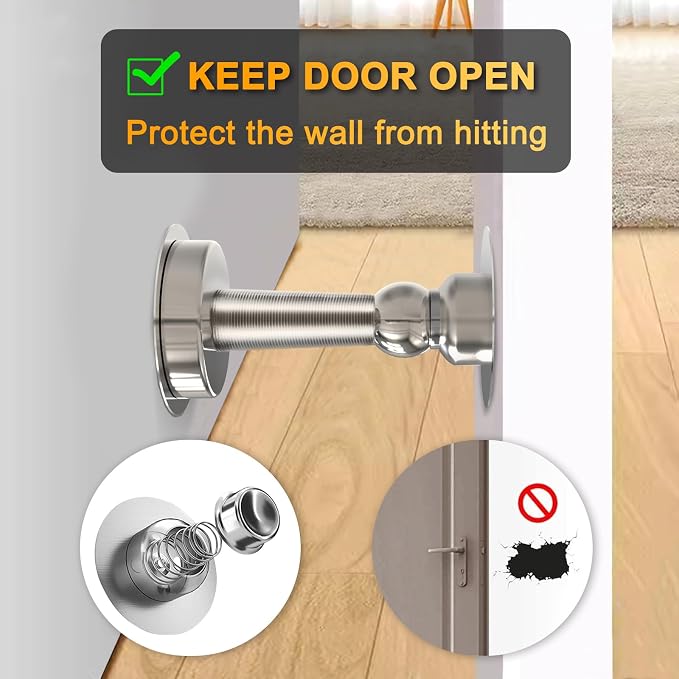 6 Pack Door Stopper Magnetic, COCIVIVRE Magnet Door Stop Stainless Steel - Image 3