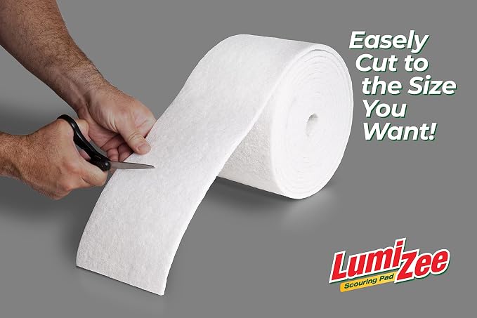 Non-Scratch White Scrubbing Pads Roll 19ft Economy Size Sponge Scouring Pad - Image 3