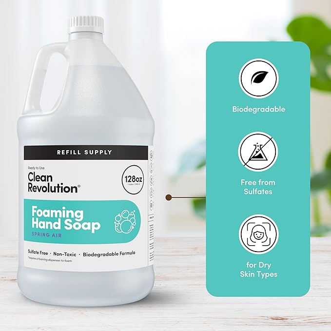 Clean Revolution Foaming Hand Soap Refill Supply Container, Ready to Use Formula - Image 4