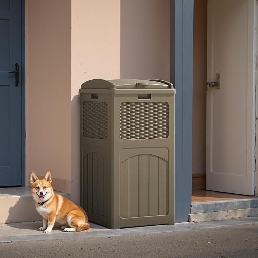 Flamaker 30 Gallon Trash Can, Resin Outdoor Garbage Can - Image 6