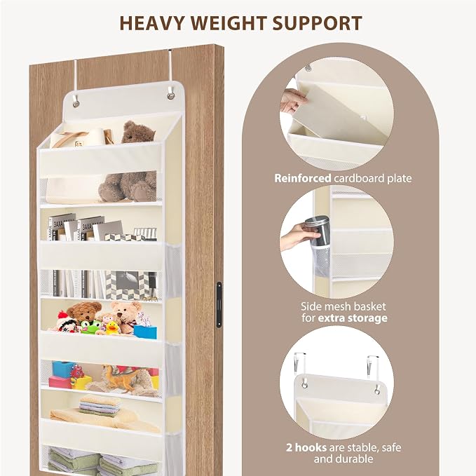 QINGUANG Over The Door Organizer, Hanging Organization and Storage, Behind Door - Image 4