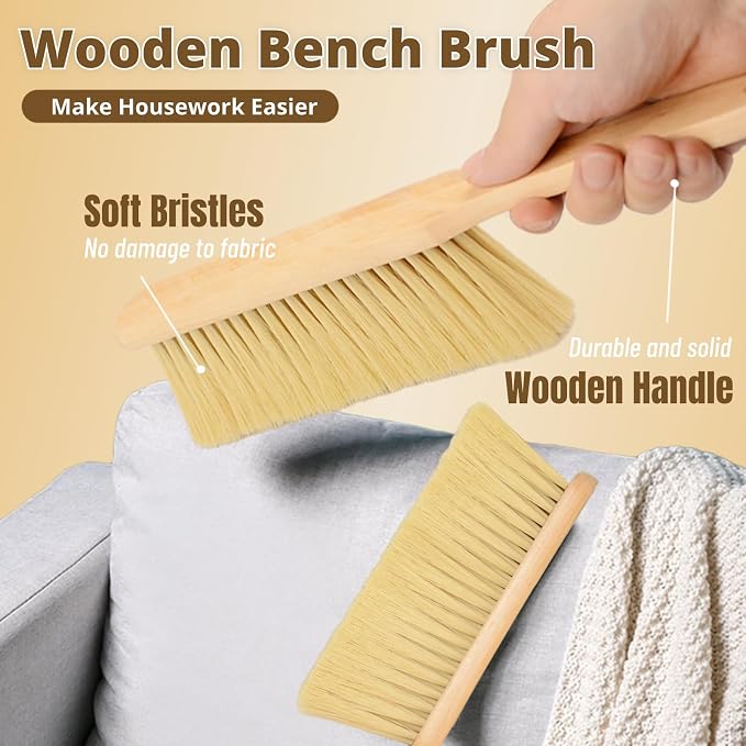 2 Pieces Woooden Dust Brush Hand Broom Bench Brush - Image 2