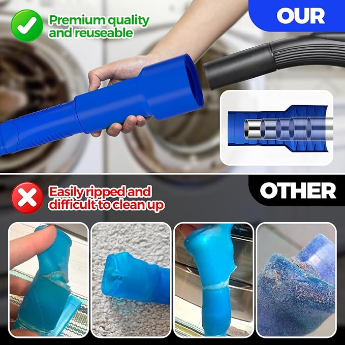 Holikme 2 Pieces Dryer Vent Cleaner Kit, Dryer Lint Vacuum Attachment and - Image 2