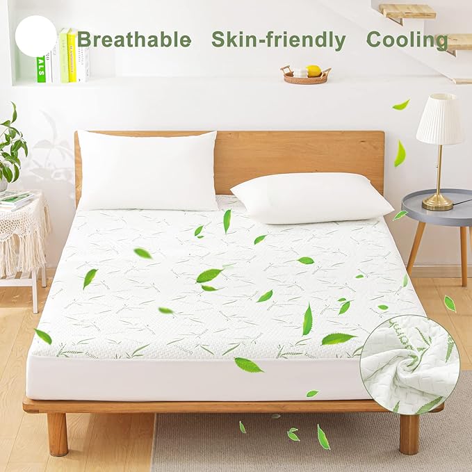 Twin Mattress Protector Waterproof Mattress Pad Washable Bamboo Rayon Mattress - Image 6