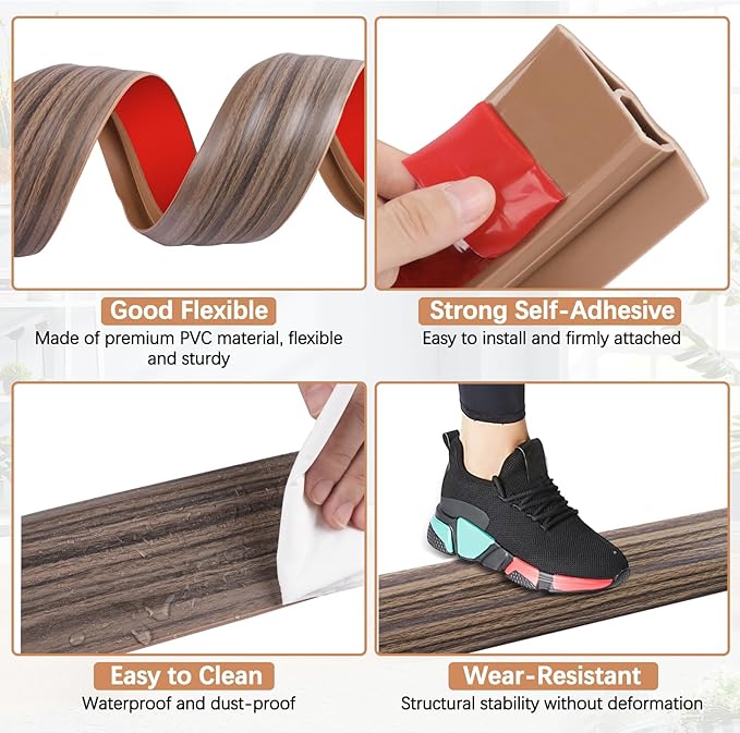 Vinyl Door Threshold Flooring Transition Strip Self Adhesive Carpet Edging Strip - Image 4
