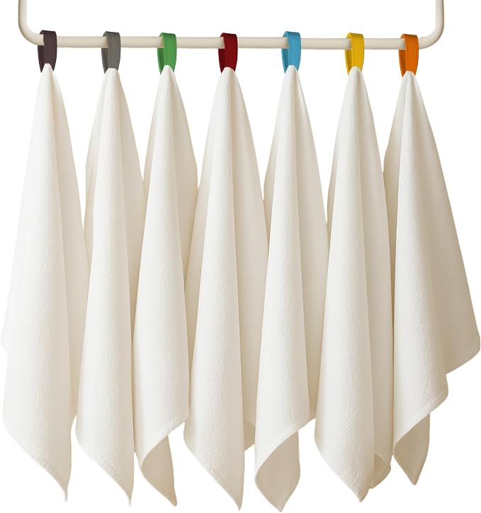 7-Pack Flat Flour Sack Towels – 100% Cotton Kitchen Dish & Tea Towels by WHITEWRAP