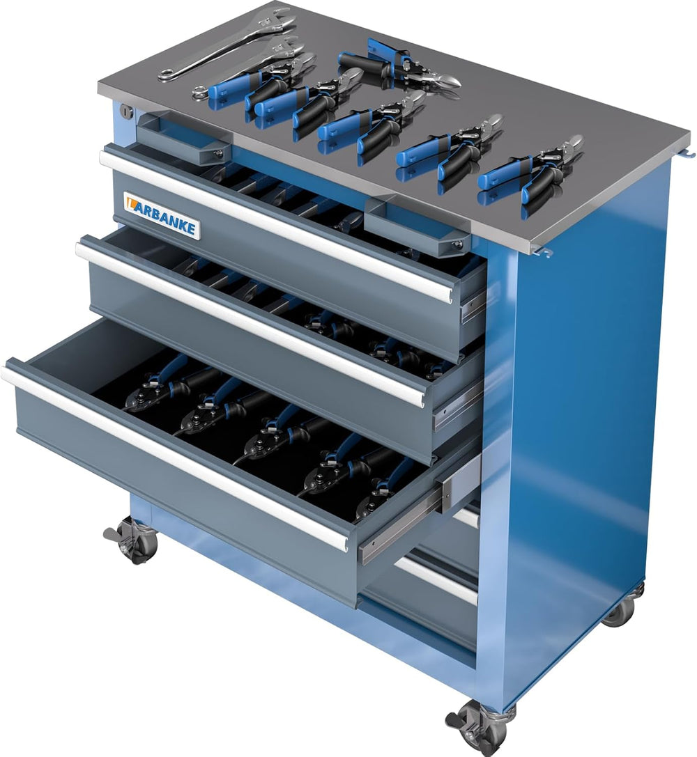 LARBANKE 5-Drawer Tool Chest, Rolling with Wheels,Mobile Tool Cabinet,Blue