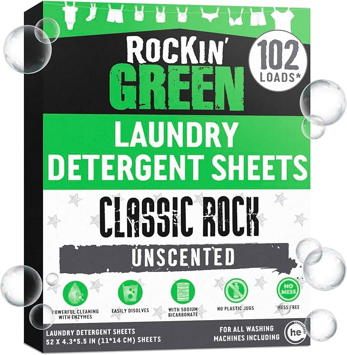 Rockin' Green Travel Laundry Detergent Sheets Unscented by RockinGreen