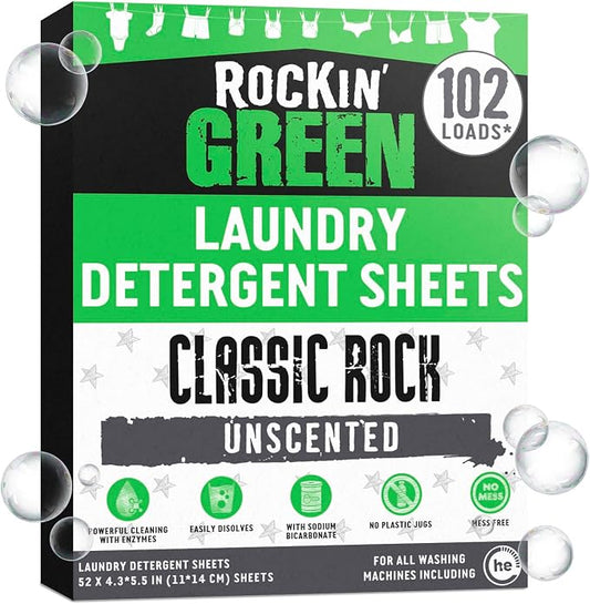 Rockin' Green Travel Laundry Detergent Sheets Unscented by RockinGreen