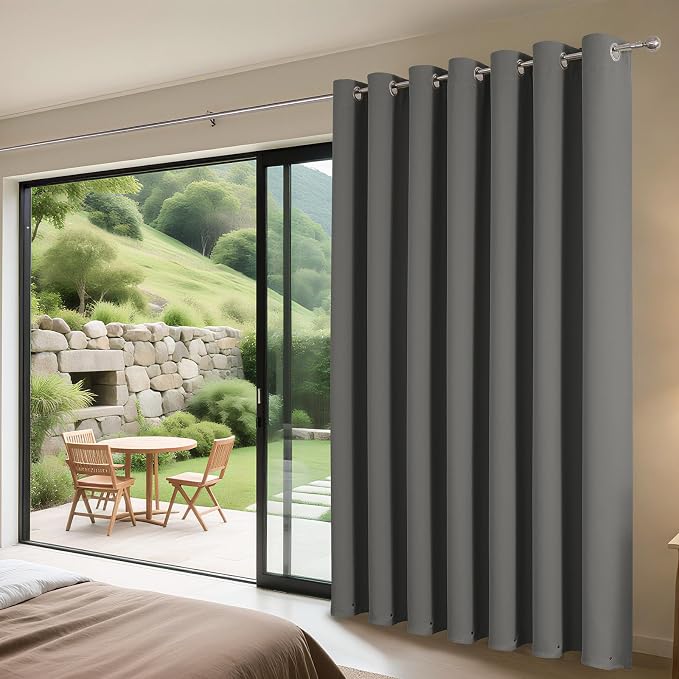 Joydeco Blackout Patio Sliding Door Curtains 90 Inches Long, Grommet Privacy - Image 3