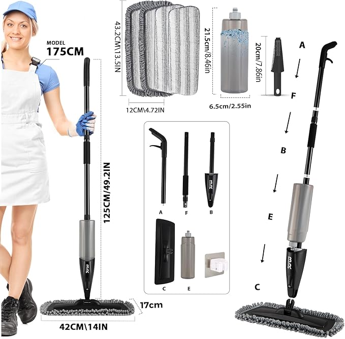 Microfiber Spray Mop for Floors Dry and Wet Mop - Image 7