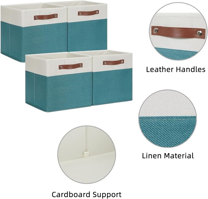 HNZIGE Storage Cubes Bins for Organization Set of 4, Fabric Storage Cube 12 x12 - Image 4
