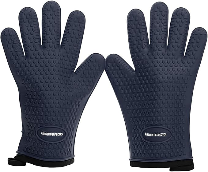 KITCHEN PERFECTION S Silicone Smoker Oven Gloves -Extreme Heat Resistant BBQ by Kitchenperfection