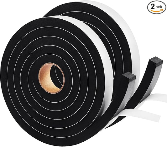Seal Foam Tape, 2 Rolls 1/2 Inch W x 1/2 Inch T Weather Stripping by YIJUHOU