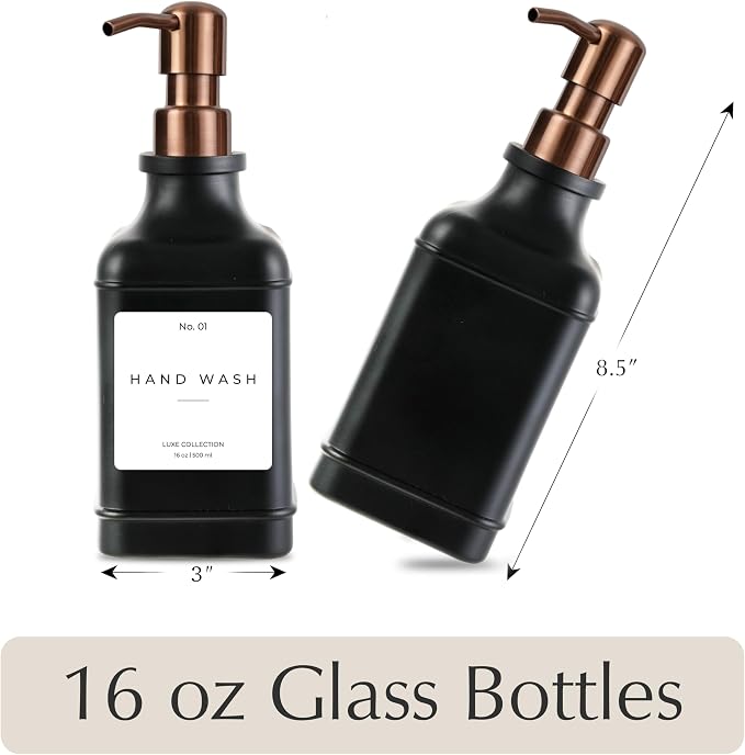 Emerson Essentials Soap Dispenser, Dish Soap Dispenser, Soap Bottle Bathroom Set - Image 2