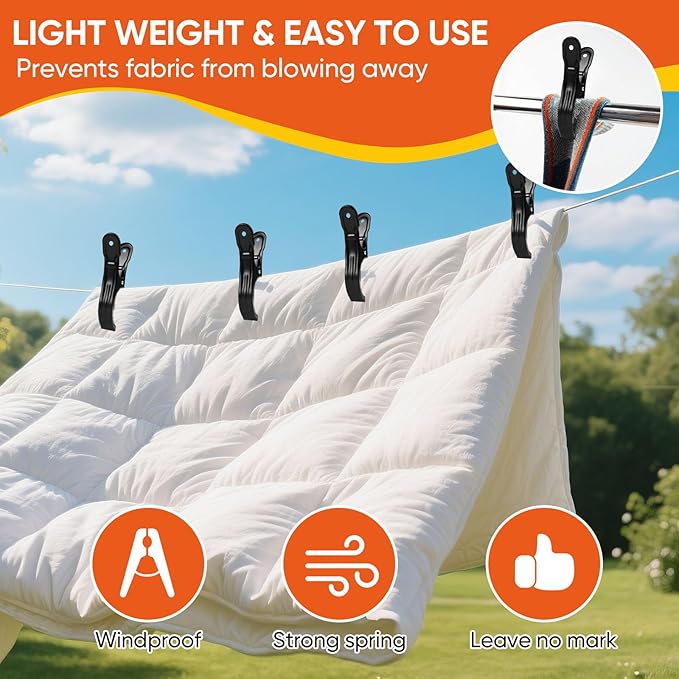 10 Pack Metal Beach Towel Clips, Large Beach Chair Clips - Image 5