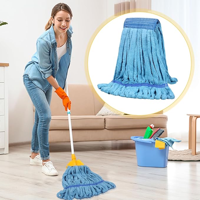 Lallisa 4 Pcs Commercial Mop Head Replacement Tube Microfiber Industrial Looped - Image 4
