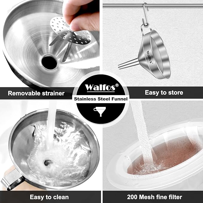 Stainless Steel Funnel, Walfos Kitchen Funnel - Image 7