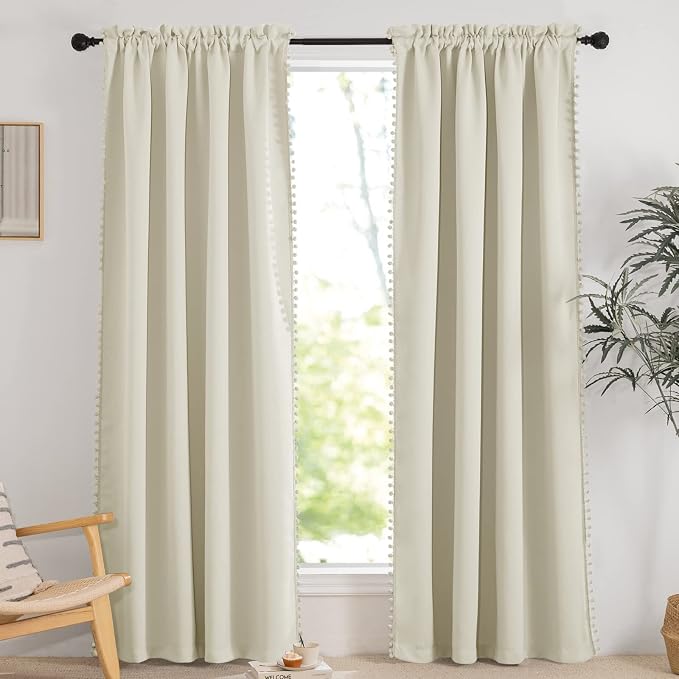 RYB HOME Bedroom Curtains 84 Inches Long Kids Curtains Blackout Window Drapes - Image 2