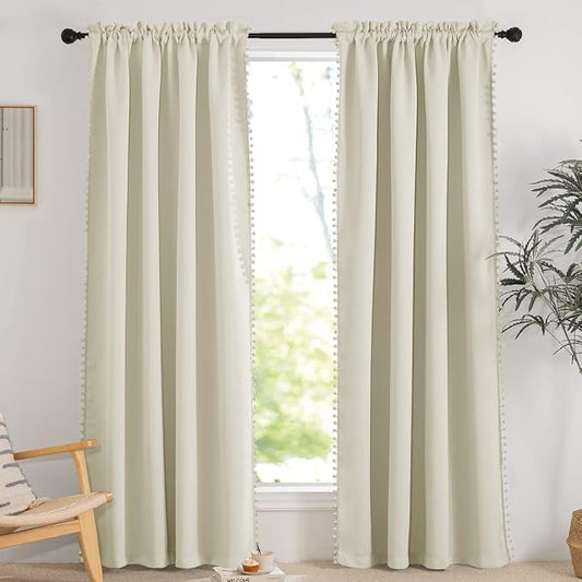 RYB HOME Bedroom Curtains 84 Inches Long Kids Curtains Blackout Window Drapes - Image 2