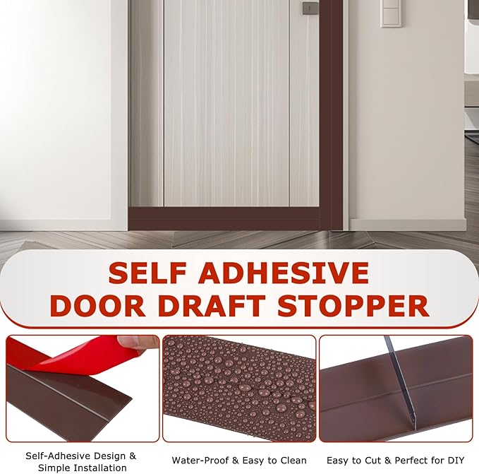 Weather Stripping Self Adhesive Door Draft Stopper Flexible Shower Door Bottom - Image 4