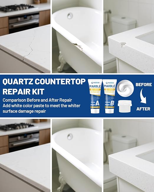 Marble and Granite Repair Kit, 160g/5.64oz Quartz Countertop Repair Kit - Image 8
