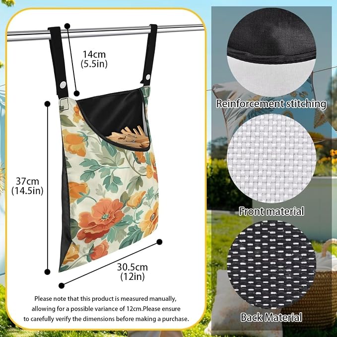 Art Flower Clothespin Bag Clothes Pin Hanging Bag Clothespin Bag - Image 6