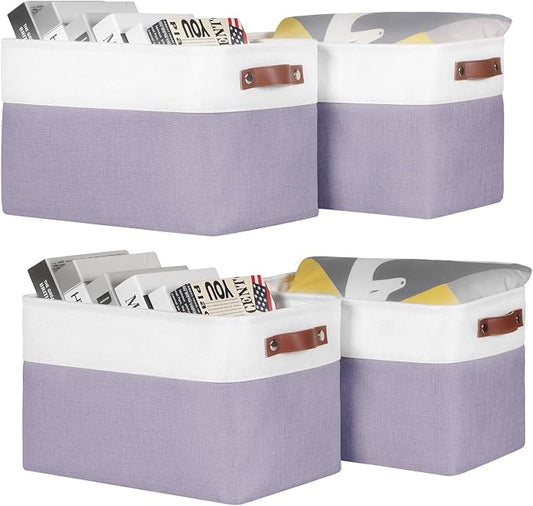 Univivi Large Fabric Storage Baskets Hard Bottom Organizer Bins by Univivi