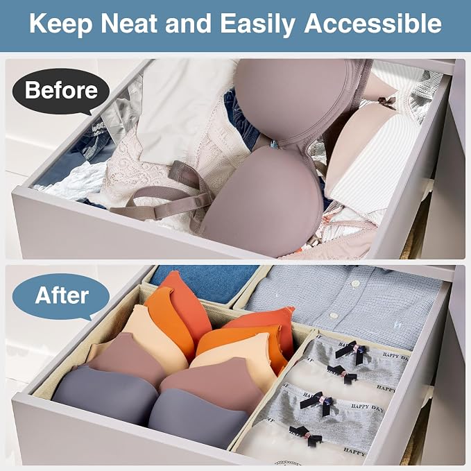 Criusia Drawer Organizer Clothes, 24 Pack Underwear Drawer Organizers, Foldable - Image 2