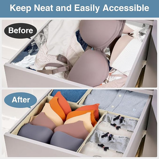Criusia Drawer Organizer Clothes, 24 Pack Underwear Drawer Organizers, Foldable - Image 2