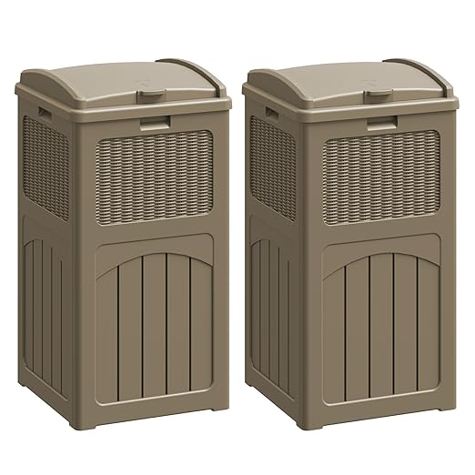 Flamaker 30 Gallon Trash Can, Resin Outdoor Garbage Can by Flamaker