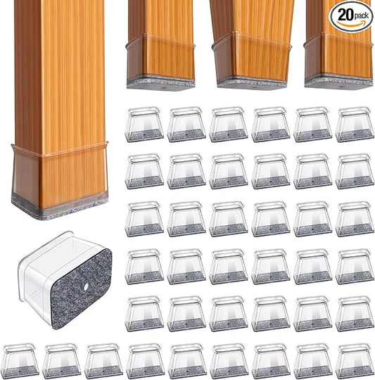 BUMACO Chair Leg Floor Protectors Rectangle Chair Leg Protectors by BUMACO