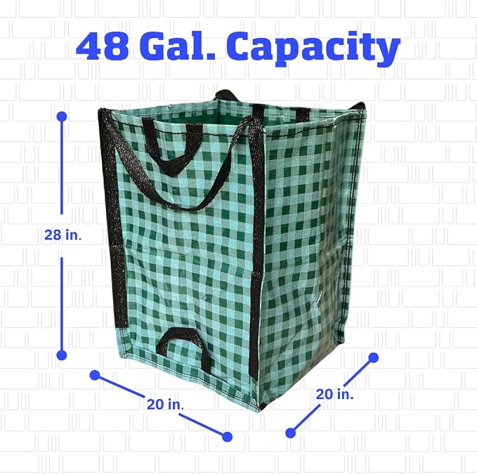 DURASACK Heavy Duty Home and Yard Bags 48-Gallon Reusable Self-Standing Lawn - Image 2