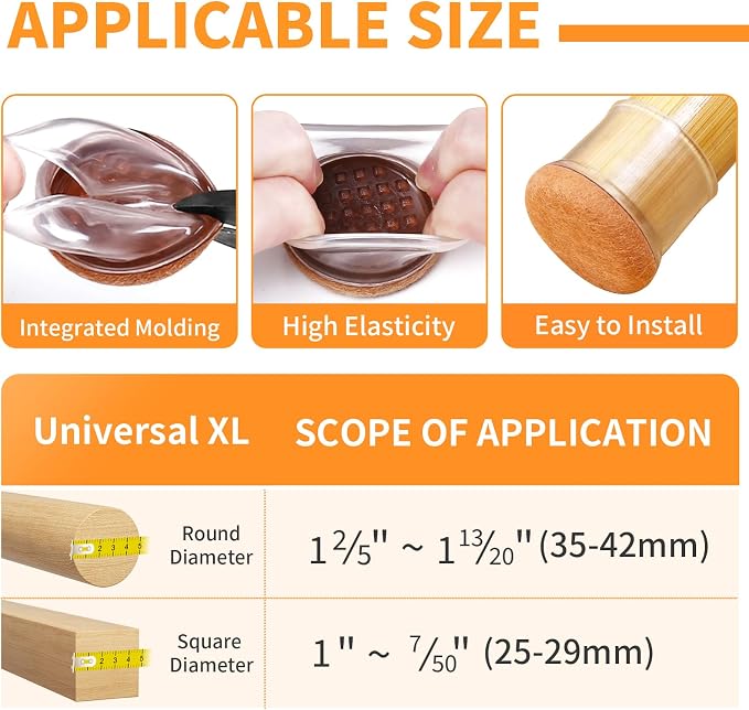 Ezprotekt 24 Pcs Extra Large Chair Leg Protectors - Image 2