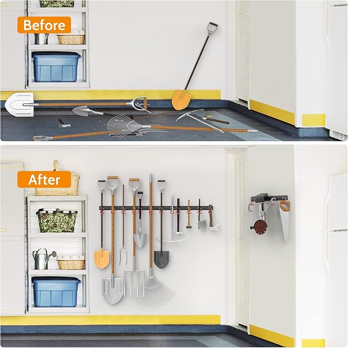WALMANN All Metal 64 Inch Wall Mount Garden Tool Organizer - Image 6