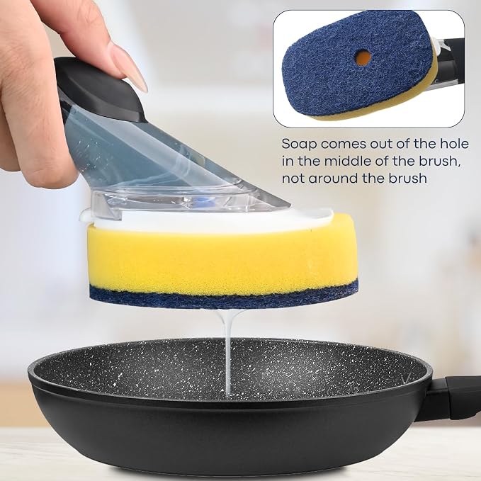 Sponge Brush Refills for OXO Dish Brush, 6 Pack Soap Dispensing Dish Refills - Image 4