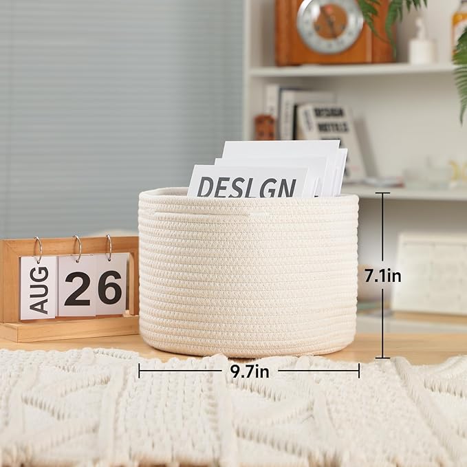Small Basket for Organizing | Cube Shelf Closet Storage Baskets | 9.7×9.7×7.1” - Image 3